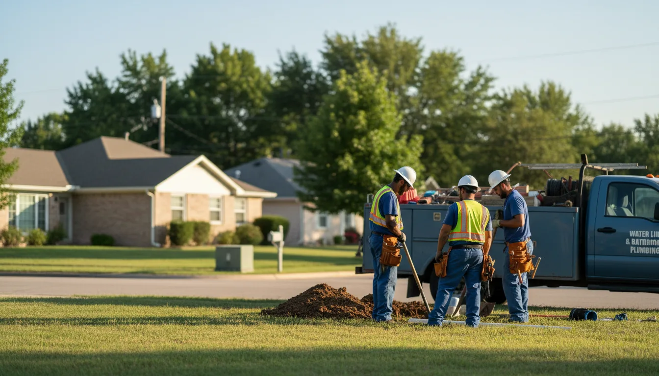 Residential water line and bathroom plumbing service in Triumph, IL